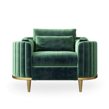 Modern Living Room Sets Green Velvet Upholstered Chair & Loveseat & Sofa 3 Pieces-Richsoul-Furniture,Living Room Furniture,Living Room Sets